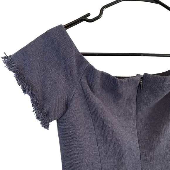 Rebecca Taylor Navy Blue Fringe Raw Hem Hem Mini Dress 4 - Picture 7 of 9